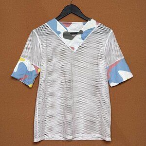 Mens White Mesh Top